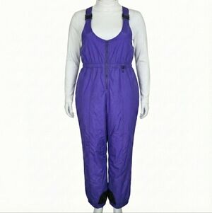 CB Sports Size 12 Ski Bib Snow Pants Purple Vintage Adjustable Zip Insulated